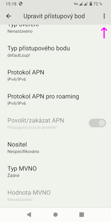 ťapněte na tři tečky vpravo nahoře